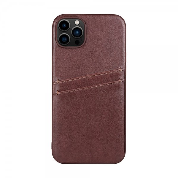- iPhone 14 Plus - Skal - Backcover with Card Slots - Brun