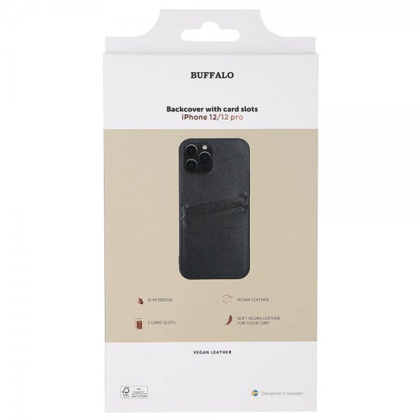 - iPhone 12/iPhone 12 Pro - Skal - Backcover with Card Slots - Svart