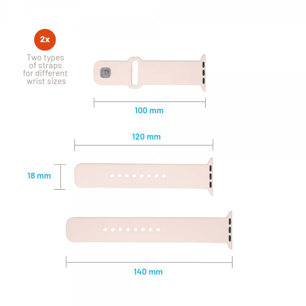- Apple Watch 44/45/46mm - Armband - Silicone Sporty Strap - Rosa