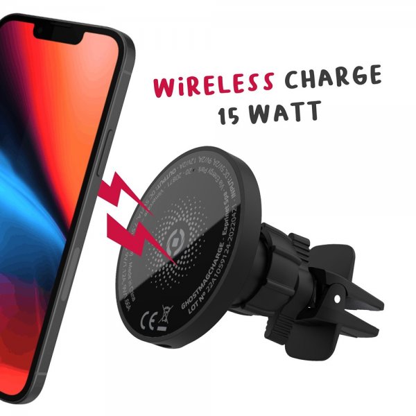 - Bilhållare - Car Holder with Wireless Charger 15W MagSafe