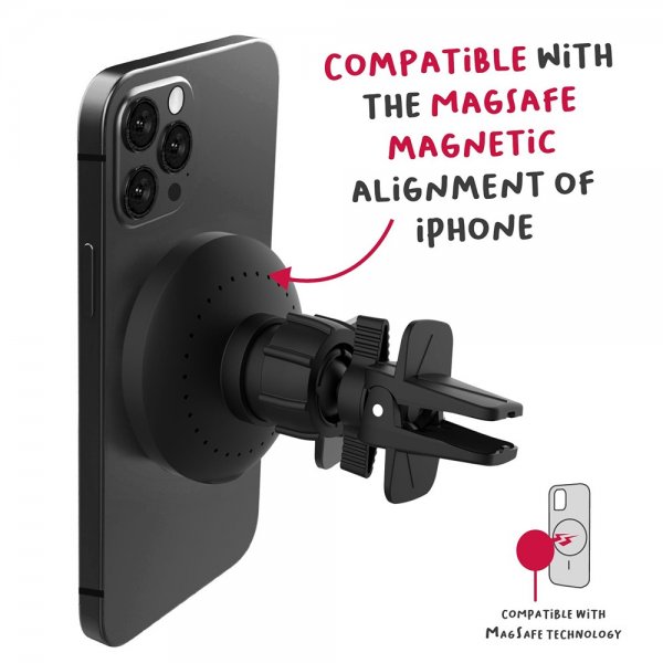 - Bilhållare - Car Holder with Wireless Charger 15W MagSafe