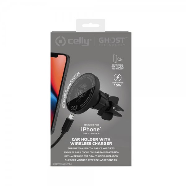 - Bilhållare - Car Holder with Wireless Charger 15W MagSafe