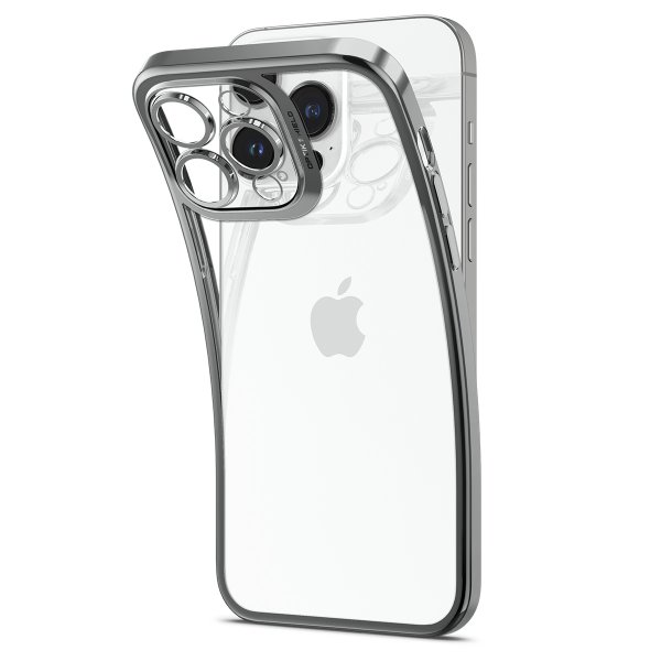 - iPhone 14 Pro Max - Skal - Optik Crystal - Chrome Gray