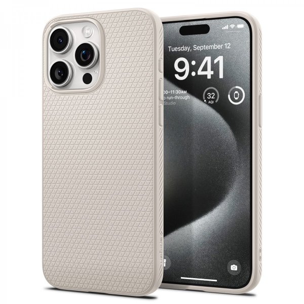 - iPhone 15 Pro Max - Skal - Liquid Air - Natural Titanium