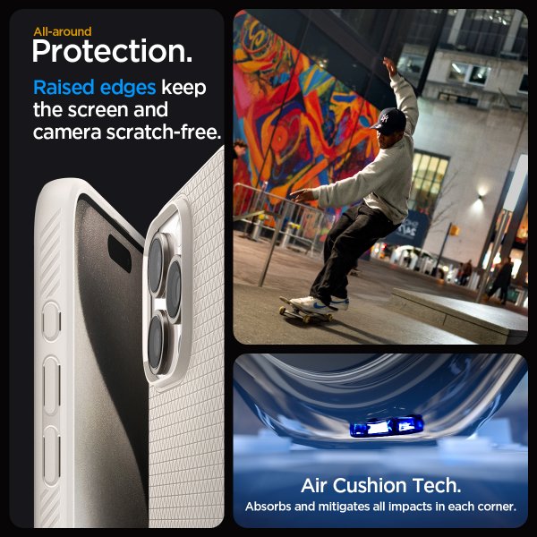 - iPhone 15 Pro Max - Skal - Liquid Air - Natural Titanium