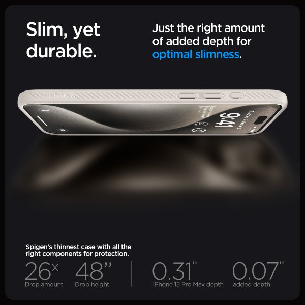 - iPhone 15 Pro Max - Skal - Liquid Air - Natural Titanium