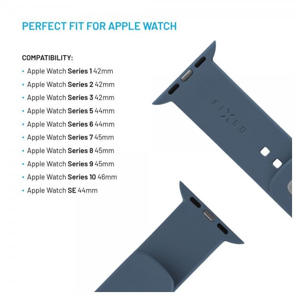 - Apple Watch 44/45/46mm - Armband - Silicone Sporty Strap - Blå