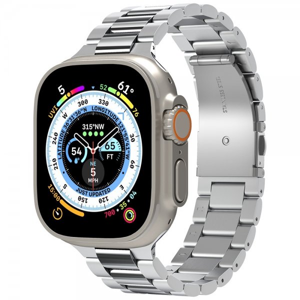 - Apple Watch 44/45/46mm/Ultra 49mm - Armband - Modern Fit 316L - Silver
