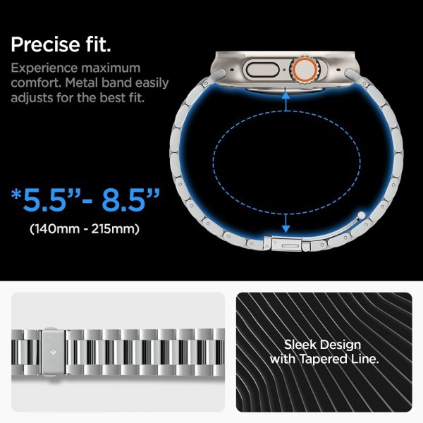 - Apple Watch 44/45/46mm/Ultra 49mm - Armband - Modern Fit 316L - Silver