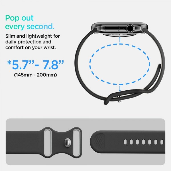 - Apple Watch 44/45/46mm/Watch Ultra 49mm - Armband - Nano Pop - Black Sesame