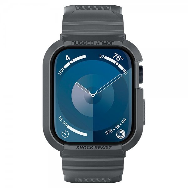 - Apple Watch 44/45mm - Armband & Skal - Rugged Armor Pro - Dark Gray