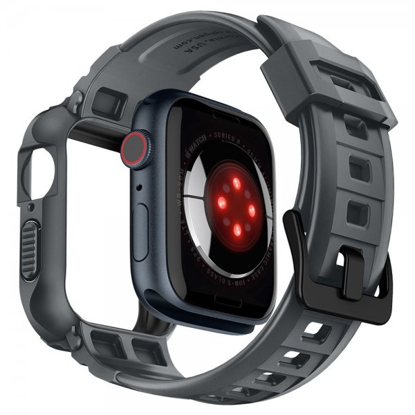 - Apple Watch 44/45mm - Armband & Skal - Rugged Armor Pro - Dark Gray