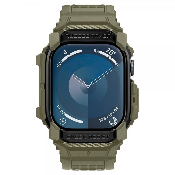 - Apple Watch 46mm (Series 10/11) - Armband & Skal - Rugged Armor Pro - Vintage Khaki