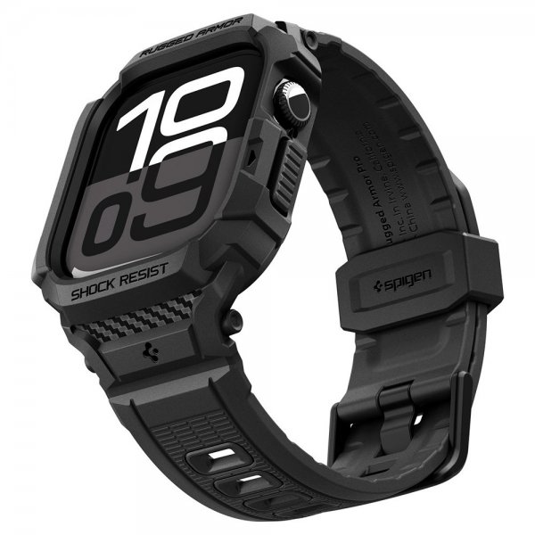 - Apple Watch 46mm (Series 10/11) - Armband & Skal - Rugged Armor Pro 2 - Matte Black
