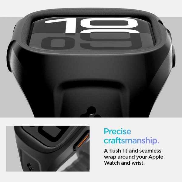 - Apple Watch 46mm (Series 10/11) - Skal & Armband - Liquid Air Pro - Matte Black