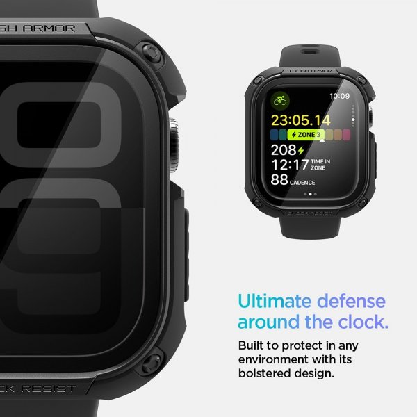 - Apple Watch 46mm (Series 10/11) - Skal & Skärmskydd - Tough Armor - Svart