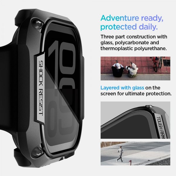 - Apple Watch 46mm (Series 10/11) - Skal & Skärmskydd - Tough Armor - Svart