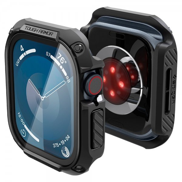 - Apple Watch 46mm (Series 10/11) - Skal & Skärmskydd - Tough Armor - Svart