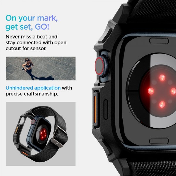 - Apple Watch 46mm (Series 10/11) - Skal & Armband - Lite Fit Pro - Matte Black