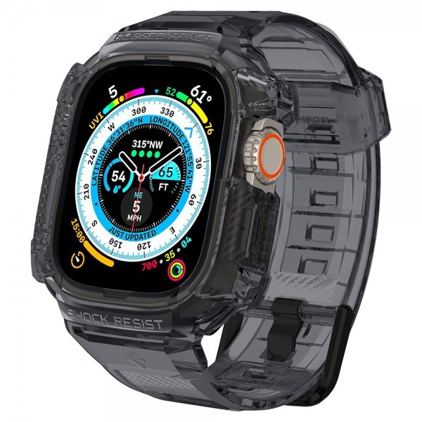 - Apple Watch Ultra 49mm - Armband & Skal - Rugged Armor Pro - Space Crystal