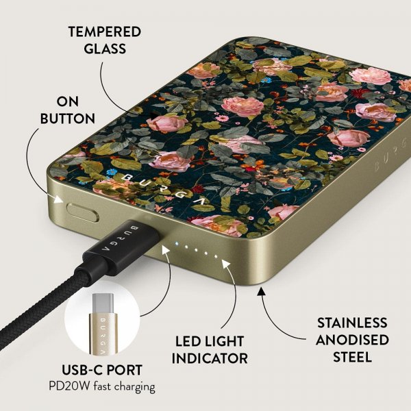- Powerbank - MagSafe 5000 mAh - Bloomy Garden - Gold