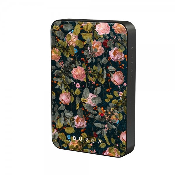 - Powerbank - MagSafe 5000 mAh - Bloomy Garden - Metallgrå