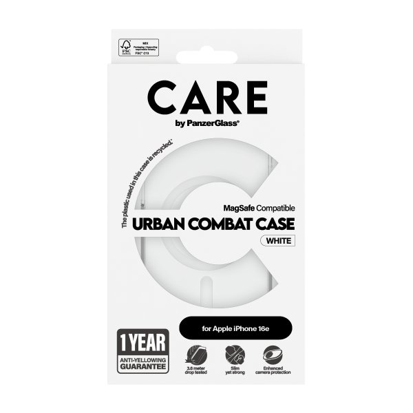 - iPhone 16e/17e - Skal - Urban Combat MagSafe - Vit