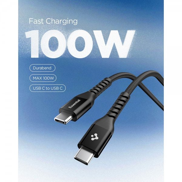 Essential - Kabel - Fabric USB-C/USB-C 100W - 1m Svart