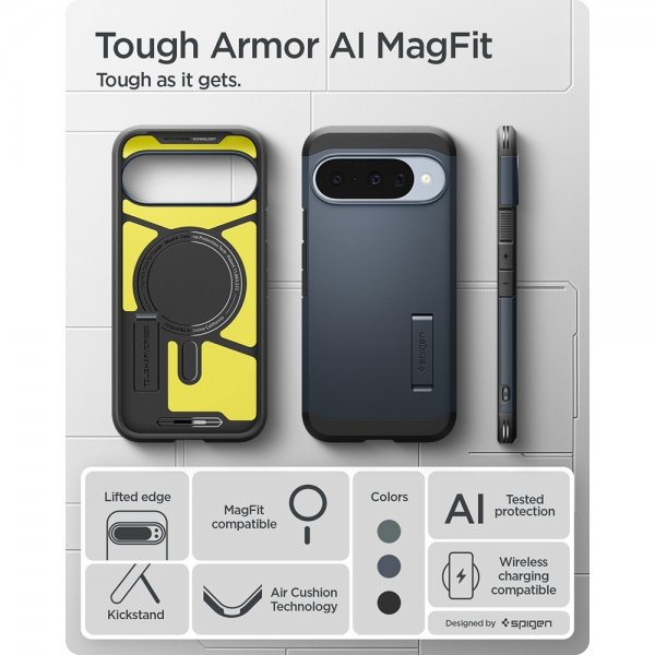 - Google Pixel 10/Pixel 10 Pro - Skal - Tough Armor MagFit - Metal Slate