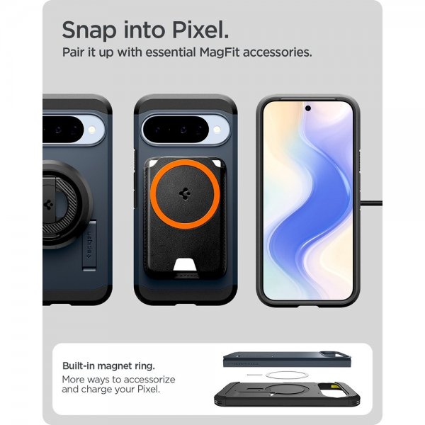 - Google Pixel 10/Pixel 10 Pro - Skal - Tough Armor MagFit - Metal Slate