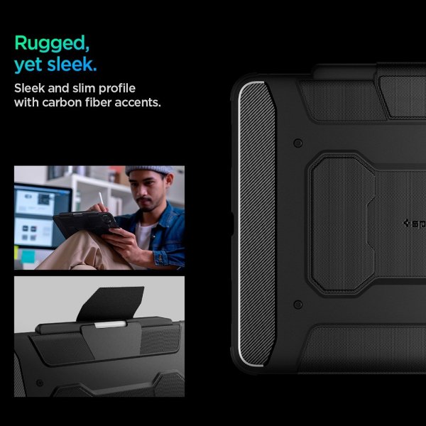 - iPad Pro 13 (M4) - Fodral - Rugged Armor Pro - Svart