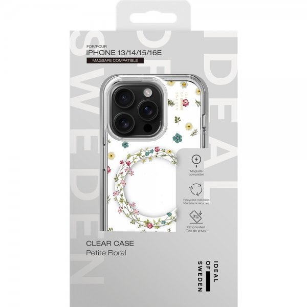 - iPhone 13/14/15/16e - Skal - Clear Case MagSafe - Petite Floral