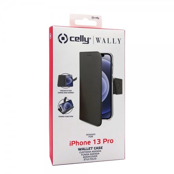 - iPhone 13 Pro - Fodral - Wally Wallet Case - Svart
