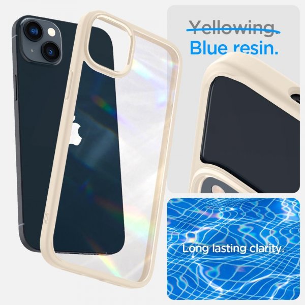 - iPhone 14 Plus - Skal - Crystal Hybrid - Sand Beige