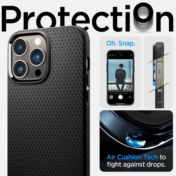 - iPhone 14 Pro Max - Skal - Liquid Air - Matte Black