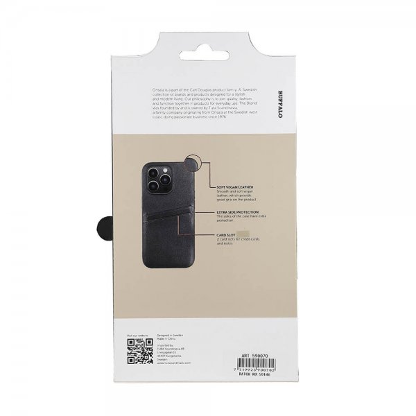 - iPhone 14 Pro - Skal - Backcover with Card Slots - Svart