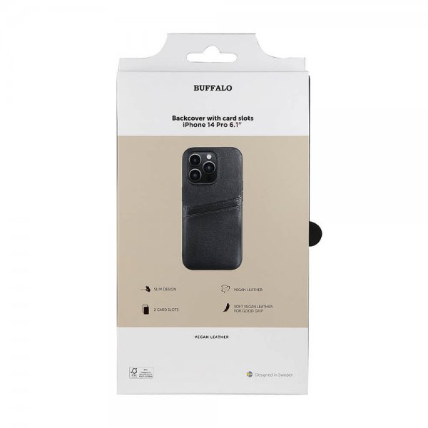 - iPhone 14 Pro - Skal - Backcover with Card Slots - Svart
