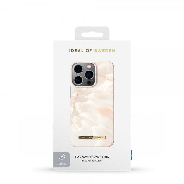 - iPhone 14 Pro - Skal - Fashion Case MagSafe - Rose Pearl Marble