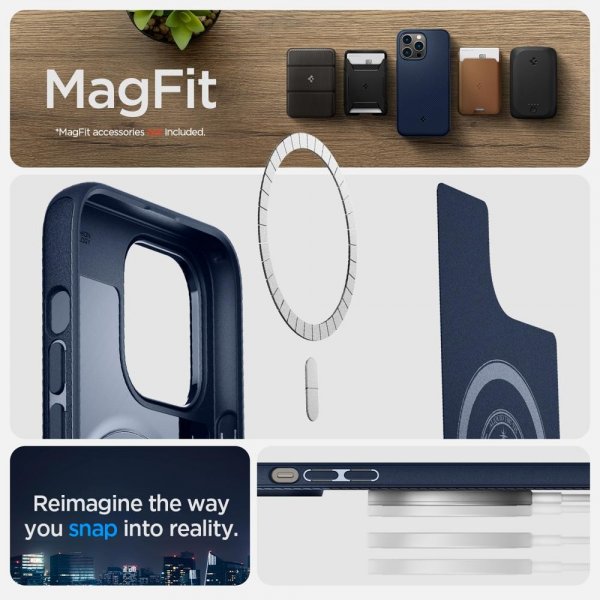 - iPhone 14 Pro - Skal - Mag Armor MagFit - Navy Blue