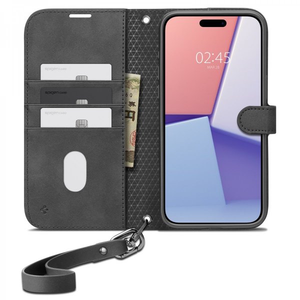 - iPhone 15 Pro - Fodral - Wallet S Pro - Svart