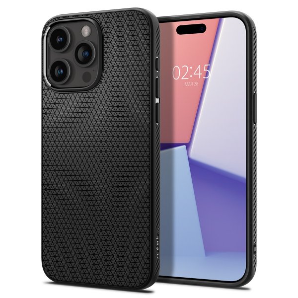 - iPhone 15 Pro Max - Skal - Liquid Air - Matte Black