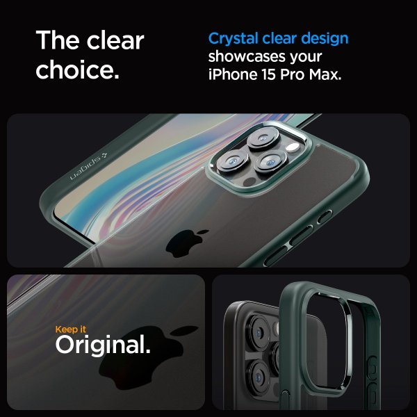 - iPhone 15 Pro Max - Skal - Ultra Hybrid - Abyss Green
