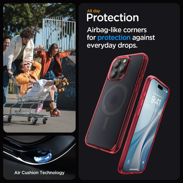 - iPhone 15 Pro Max - Skal - Ultra Hybrid MagFit - Frost Deep Red