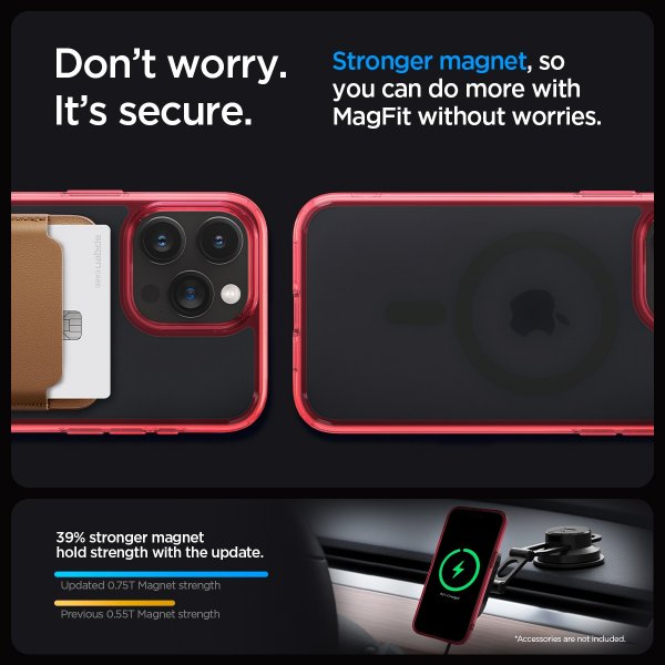 - iPhone 15 Pro Max - Skal - Ultra Hybrid MagFit - Frost Deep Red