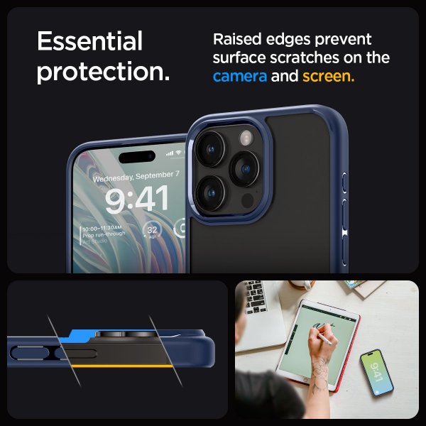 - iPhone 15 Pro Max - Skal - Ultra Hybrid - Navy Blue