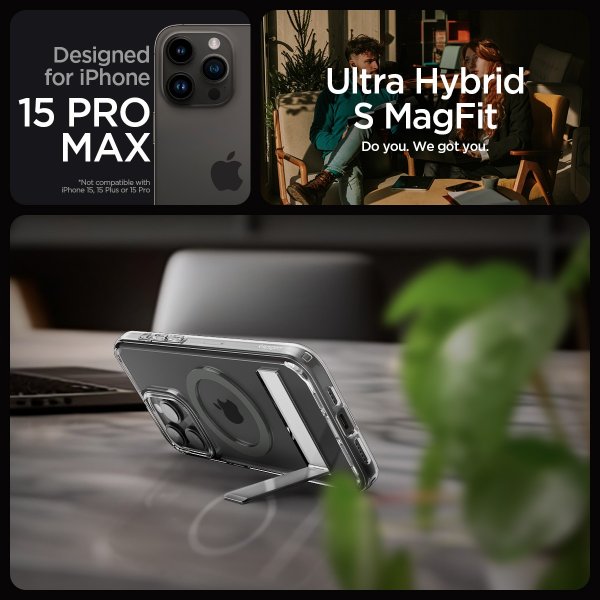 - iPhone 15 Pro Max - Skal - Ultra Hybrid S MagFit - Graphite