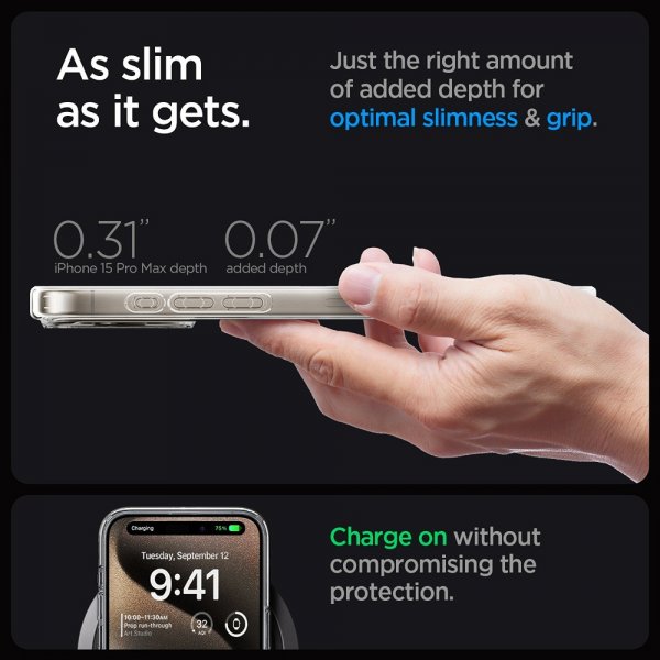 - iPhone 15 Pro Max - Skal - Ultra Hybrid Zero One MagFit - Natural Titanium