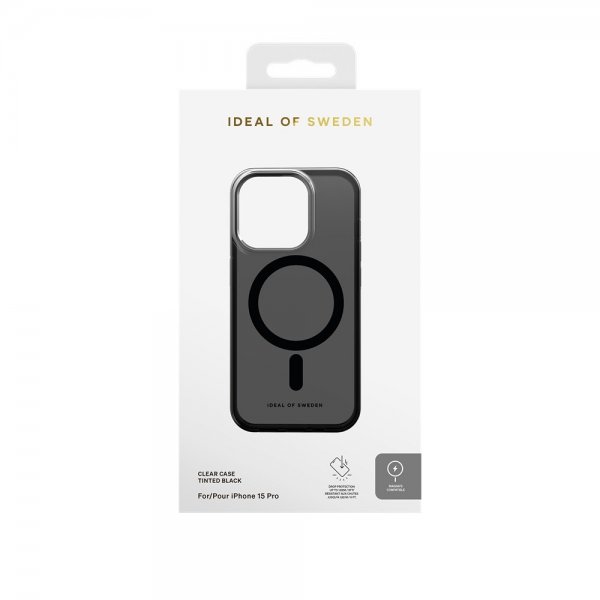 - iPhone 15 Pro - Skal - Clear Case MagSafe - Tinted Black