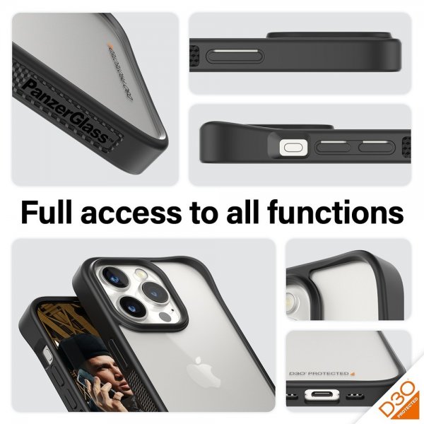 - iPhone 15 Pro - Skal - ClearCase D3O - Svart