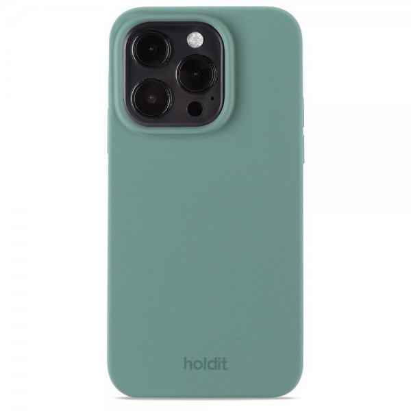 - iPhone 15 Pro - Skal - Silikon - Moss Green